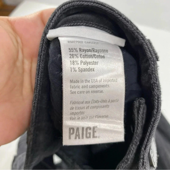 PAIGE Women’s 27 Verdugo Ankle Stretch Black Side Seam Stripe Jeans - Picture 6 of 8